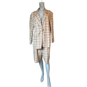Vtg  2pc linen blend short suit new‎ without tags old stock sz 15/16. Pockets!!